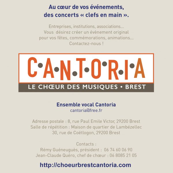 Entreprises Institutions Associations Choeur Brest Cantoria